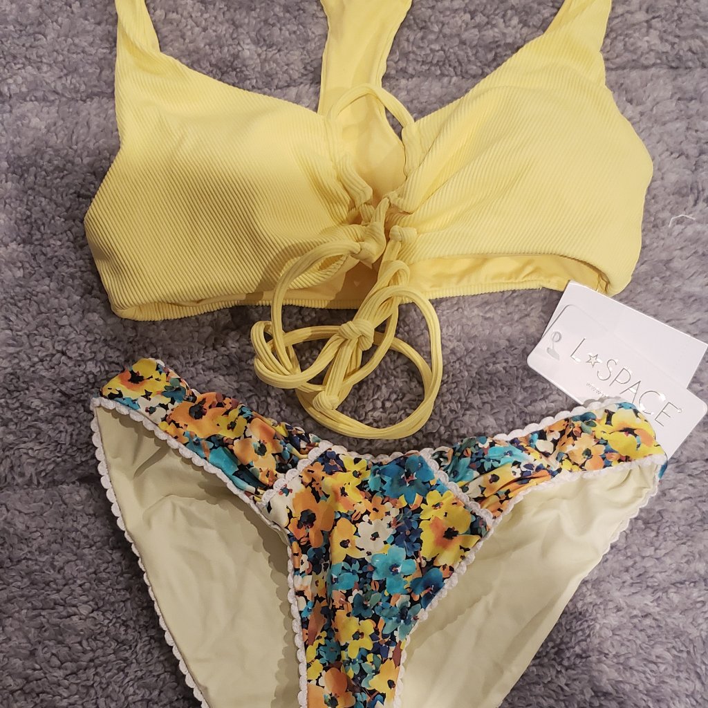 New L*Space Mix&Match Bikini Set: Dax Top & Sol Classic Daisy Bottom Size Small